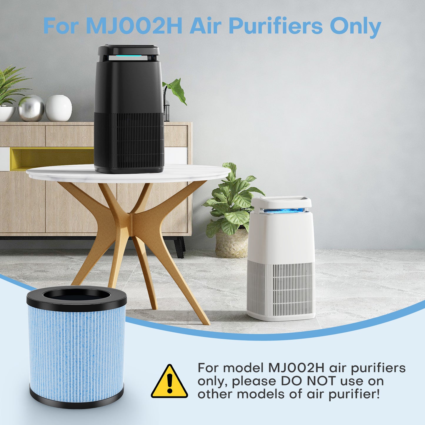 POMORON MJ002H Filter (Only Compatible with MJ002H Air Purifier) MJ002H-RF (2 Pack)