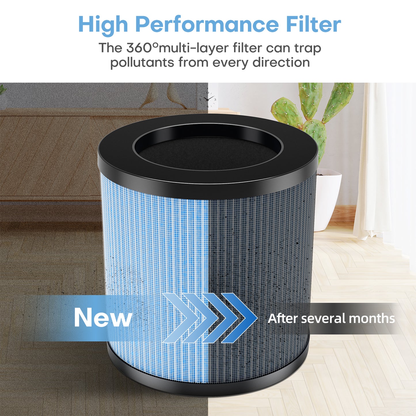 POMORON MJ002H Filter （Only Compatible with MJ002H Air Purifier） MJ002H-RF (2 Pack)